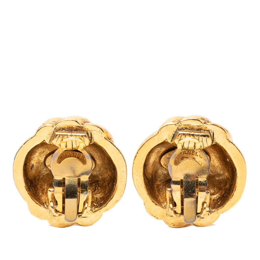 CHANEL Authentic Vintage Gold Logo Earrings - Picture 2 of 3